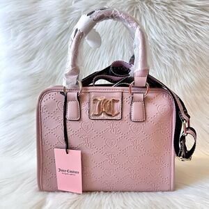 NWT Juicy Couture Blush Pink Satchel/ Crossbody Heart Logo Embossed Y2K Chic Bag